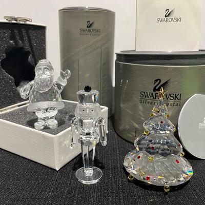 Swarovski crystal Christmas Tree, Nutcracker & Santa Claus 