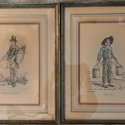 Early 1900’s Framed French Lithographs 