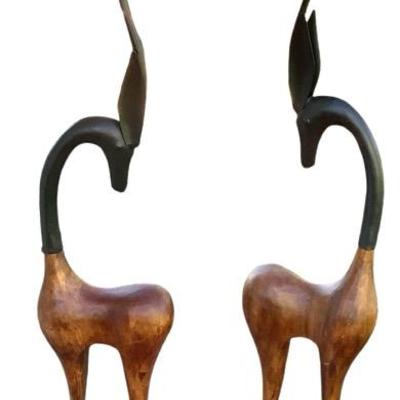 Pair Of Art Deco Antelope