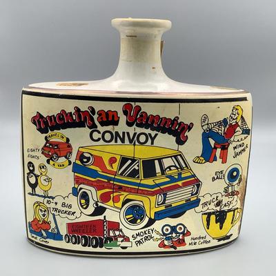 Ezra Brooks Truckin’ An Vannin’ Porcelain Decanter 