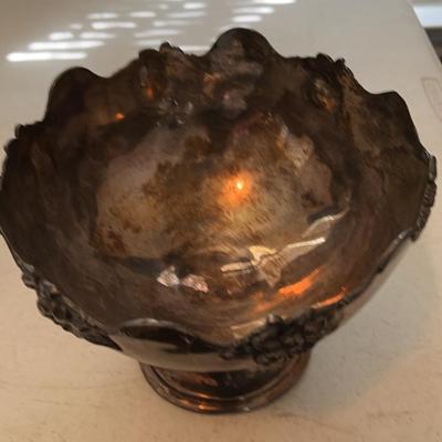 Antique Silver Plated Punch Bowl  8-1/2” Wide, 7 “ Tall