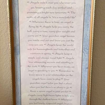 Raphael "Angels"  by Erich Lessing Angels Quote Poem Framed Print #525 with Ceramic Angel Figurines