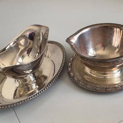 (2) Silver Plated Gravy Bowls