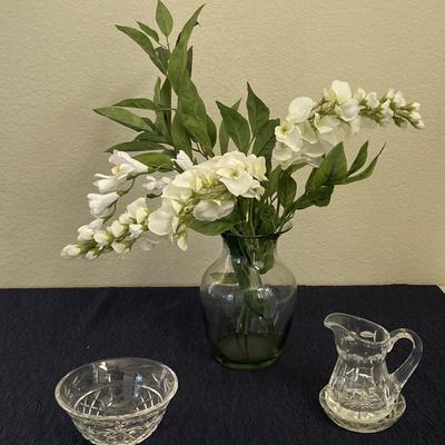 Vintage Waterford Crystal Creamer Pitcher and Bowl