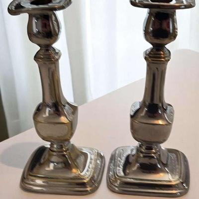 (2) 10” Silver Plated Candle Holders 