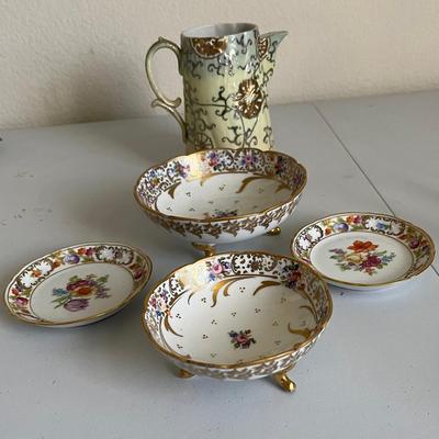 Vintage Japanese Teapot Moriage Nippon Porcelain, K. Strauss Bowls & More