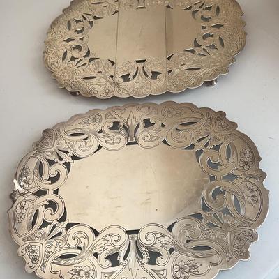 (2) Silver Plated Trivets (1 Is Expandable)