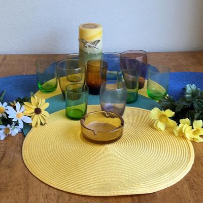 Assorted Colored Glasses, 6 Placemats & More 