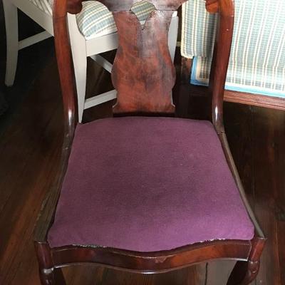 antique Empire mahogany chair $120