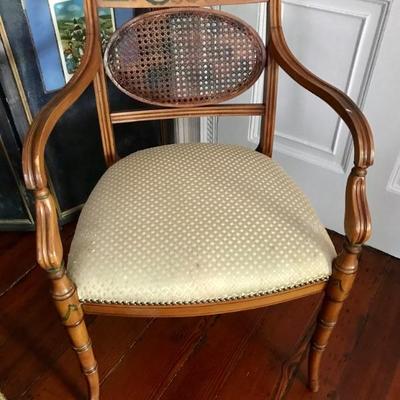 Adam's style cane back chair with arms $185