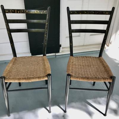 pair of Italian mid century rope chairs $100