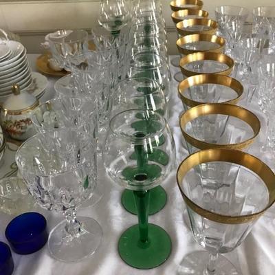 gold rims $10 each
green stems $8 each