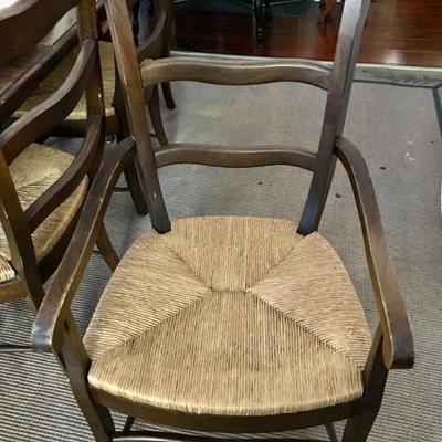 dining table and set of 6 rush bottom chairs $699
table 62 X 39 X 30" with two 12" leaves