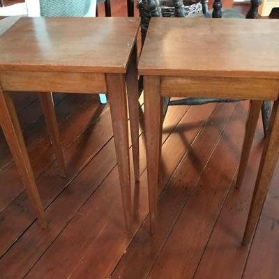 19th century pair of Sheridan style cherry wood tables $59