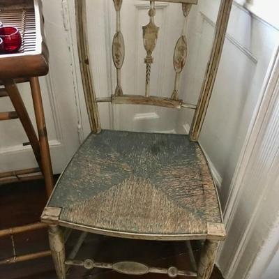 pair of Sheraton rush bottom chairs $130