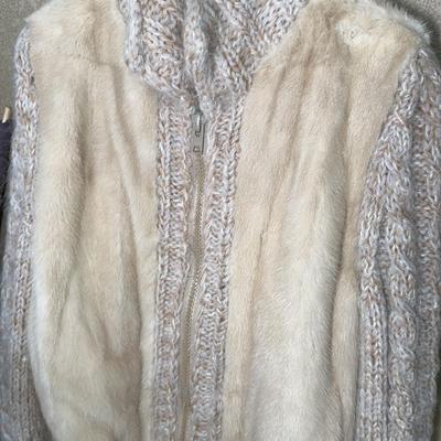 Lloyds Mink Zippered Cardigan Knit Jacket