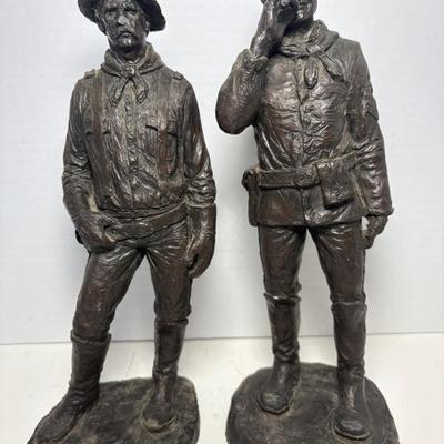Pair Of Michael Garman Retired Military Sculptures, Signed & Dated 1969 