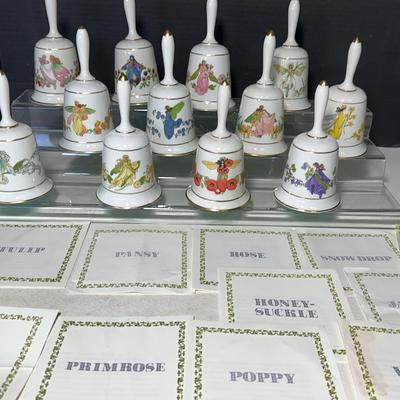Franklin Porcelain Enchanted Flowers Bell Collection