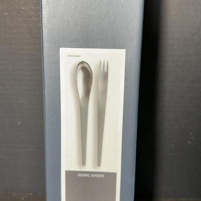 Georg Jensen Serving Spoon & Fork Arne Jacobsen Design