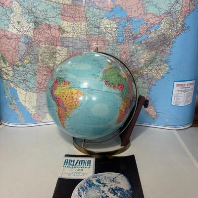 United States Map, Globe & Arizona Atlas