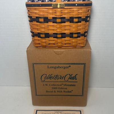 Longaberger 2000 J.W. Collection Miniature Edition Bread & Milk Basket