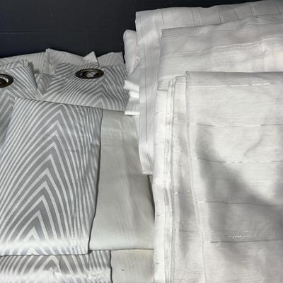 Lined Window Sheers & Pair Of Shower Curtains