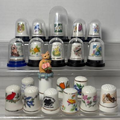 Collection of 20 Various Ceramic Thimbles