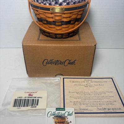 Longaberger J.W. Collection Miniature 1998 Edition Apple Basket