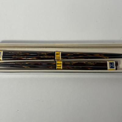 Pair Of Wakasa Nasu Black Japanese Wood Chopsticks