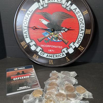 NRA Clock & Collectible Coins