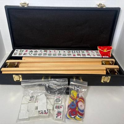 Large Mah Jongg Set in Ostrich Leather Case