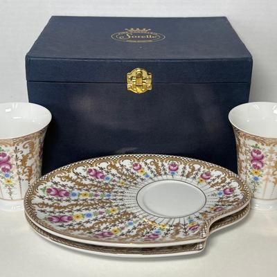 Sorelle Fine Porcelain Tea & Snack Sets, New In The Box
