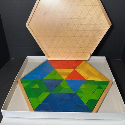 Triangles & Trapezoids Wood Rainbow Blocks Kids