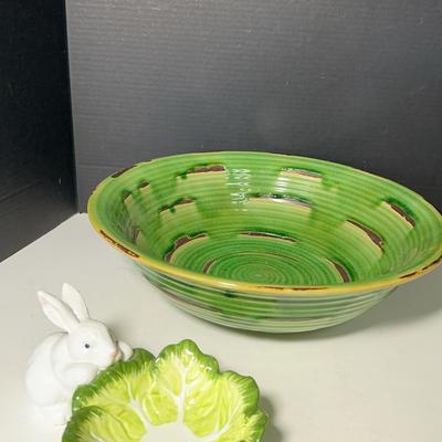 Dept 56 Bunny Bowl & Large Fruit Bowl 