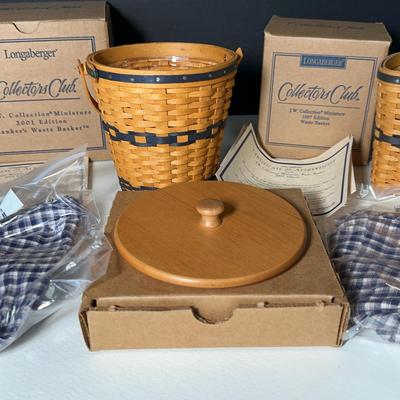 Miniature Longaberger Waste Baskets 