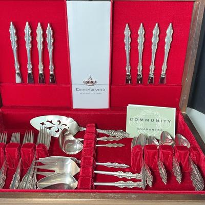 International Deep Silver Plated Flatware Set