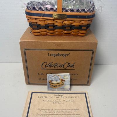 Longaberger J.W. Collection Miniature 2003 Edition Original Easter Basket w/ Easter Eggs