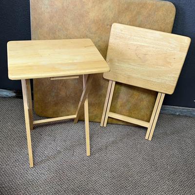 Vintage Card Table & Wood Folding Tables