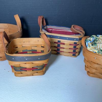 Longaberger Small Leather Handled Baskets