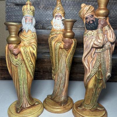 1967 Ceramic Rhinestone “Three Wise Men” Candleholders