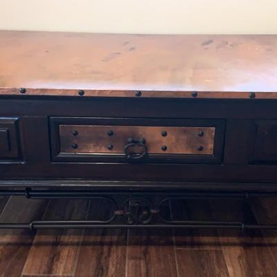 Large Copper Topped Table 