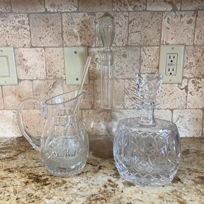 Glass Decanters And Pitcher