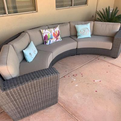 Large Wicker Patio Sofa