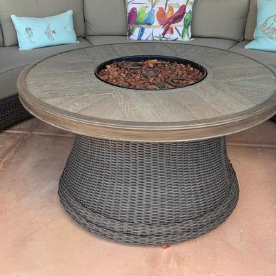 Wicker Patio Fireplace