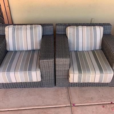 Twin Wicker Patio Chairs