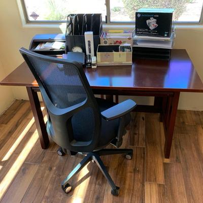 Office Desk, Chair, And Supplies