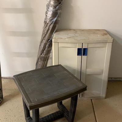 New Table Umbrella, Outside Storage And Table
