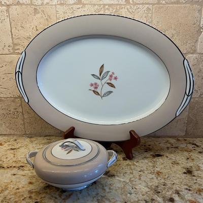 Noritake Platter And Sugar Bowl - Sheridan Pattern