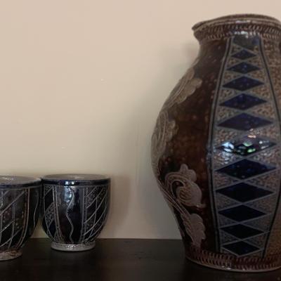 Teapot And Teacups Pottery 