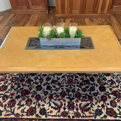 Large Wooden Table W/ Candle Decor